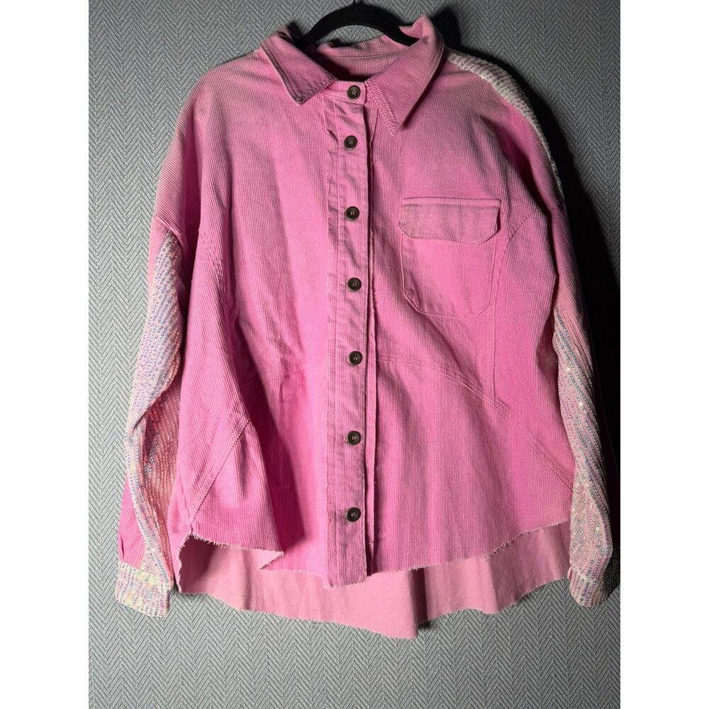 Umgee Sequin Shacket FLAWED sun bleached